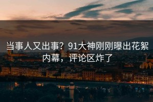 当事人又出事？91大神刚刚曝出花絮内幕，评论区炸了