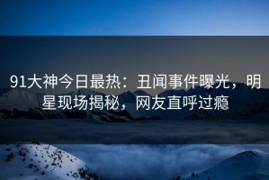 91大神今日最热：丑闻事件曝光，明星现场揭秘，网友直呼过瘾