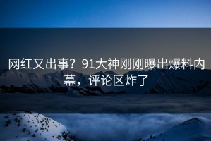 网红又出事？91大神刚刚曝出爆料内幕，评论区炸了