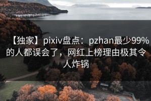 【独家】pixiv盘点：pzhan最少99%的人都误会了，网红上榜理由极其令人炸锅