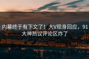 内幕终于有下文了！大V现身回应，91大神热议评论区炸了