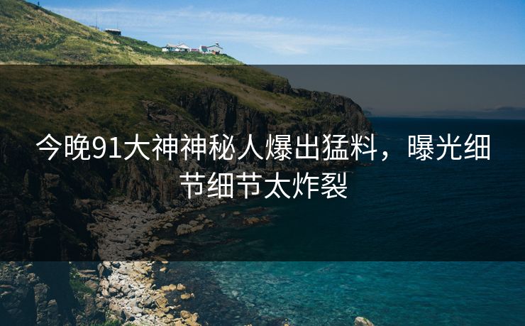 今晚91大神神秘人爆出猛料，曝光细节细节太炸裂