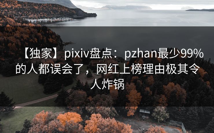 【独家】pixiv盘点：pzhan最少99%的人都误会了，网红上榜理由极其令人炸锅