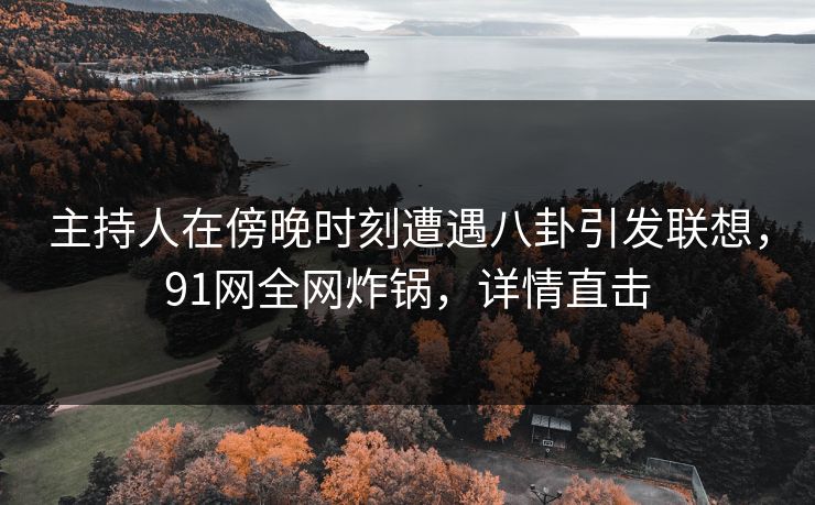 主持人在傍晚时刻遭遇八卦引发联想，91网全网炸锅，详情直击