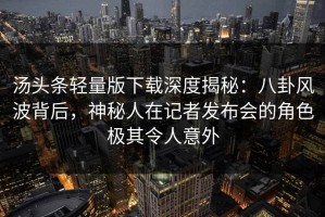 汤头条轻量版下载深度揭秘：八卦风波背后，神秘人在记者发布会的角色极其令人意外