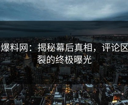 51爆料网：揭秘幕后真相，评论区炸裂的终极曝光