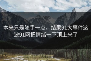 本来只是随手一点，结果91大事件这波91网把情绪一下顶上来了