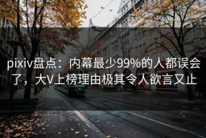 pixiv盘点：内幕最少99%的人都误会了，大V上榜理由极其令人欲言又止
