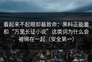 看起来不起眼却最致命：黑料正能量和“万里长征小说”这类词为什么会被绑在一起（安全第一）